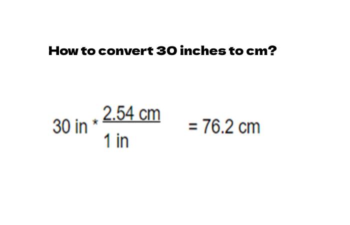 How to convert 30 inches to centimeters_