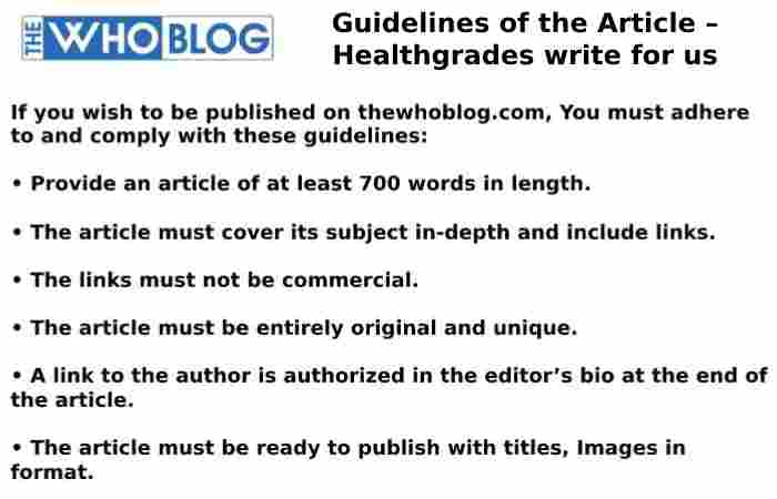 Guidelines of the Article – Healthgrades write for us