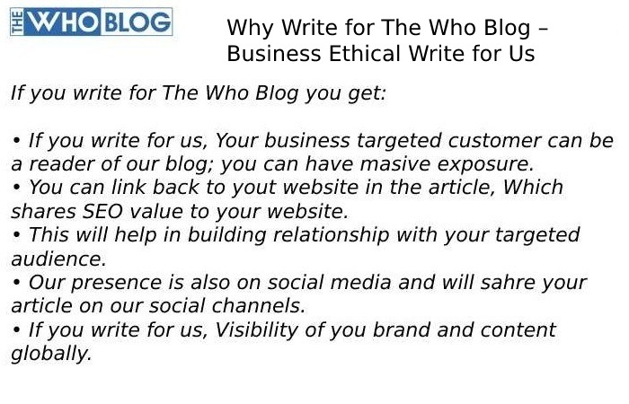 why wirte for us The who blog