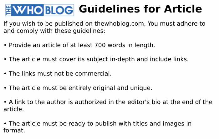 Guidelines for Article 
